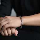 Pulseira masculina stilo banhado a prata